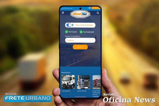 Disponível para smartphones, aplicativo Diesel360 oferece busca de serviços para motoristas de caminhão. O app, que pode