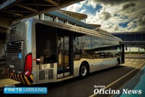 BYD entrega ônibus elétrico para passageiros no aeroporto de Goiânia